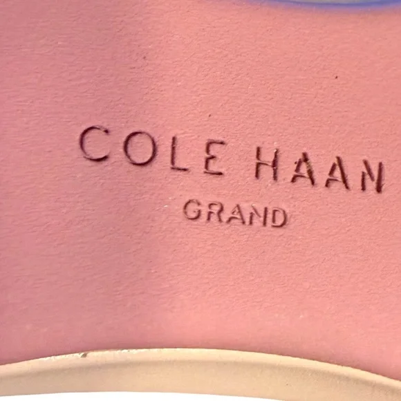 Cole Haan NWT Sz 9 White & Pink Leather Platform Strappy Sandals (SH286)